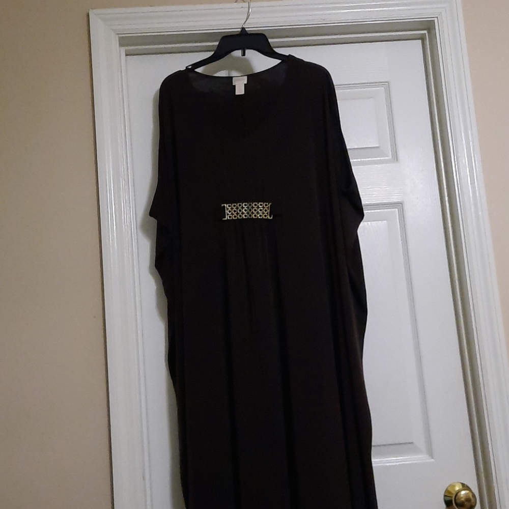 Chocolate Brown Chicos Caftan Dress (Large-Size 2)